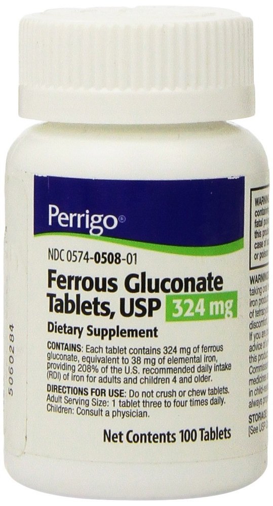 [Australia] - Ferrous Gluconate Green Tablets, 324mg, 100ct (3 Pack) 