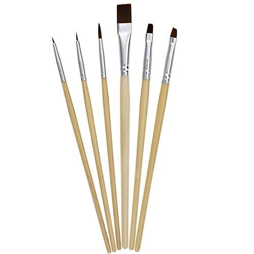 [Australia] - CCbeauty Art Paint Brushes Set, Round Pointed Tip Detail Paint Nylon Hair Painting Brushes for Face Body Paint,Watercolor (Wooden) Wooden 