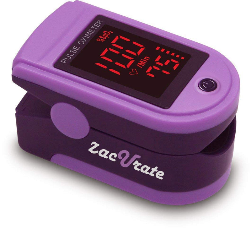 [Australia] - Zacurate Pro Series 500DL Fingertip Pulse Oximeter Blood Oxygen Saturation Monitor with Silicon Cover, Batteries and Lanyard (Mystic Purple) 