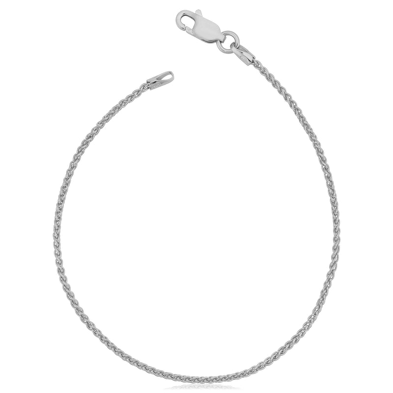 [Australia] - Kooljewelry Sterling Silver Round Wheat Chain Anklet (1.1 mm, 1.5 mm, 2 mm or 2.6 mm) 1.5 mm wide 