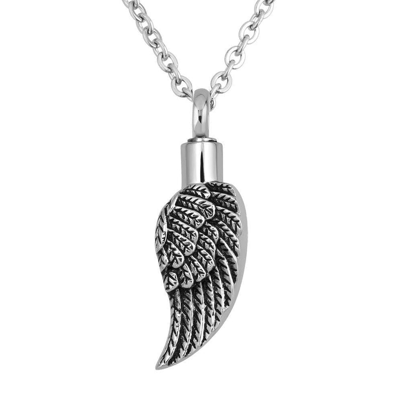 [Australia] - LuckyJewelry Guardian Angel Wing Cremation Urn Necklaces for Ashes Keepsake Memorial Pendant 