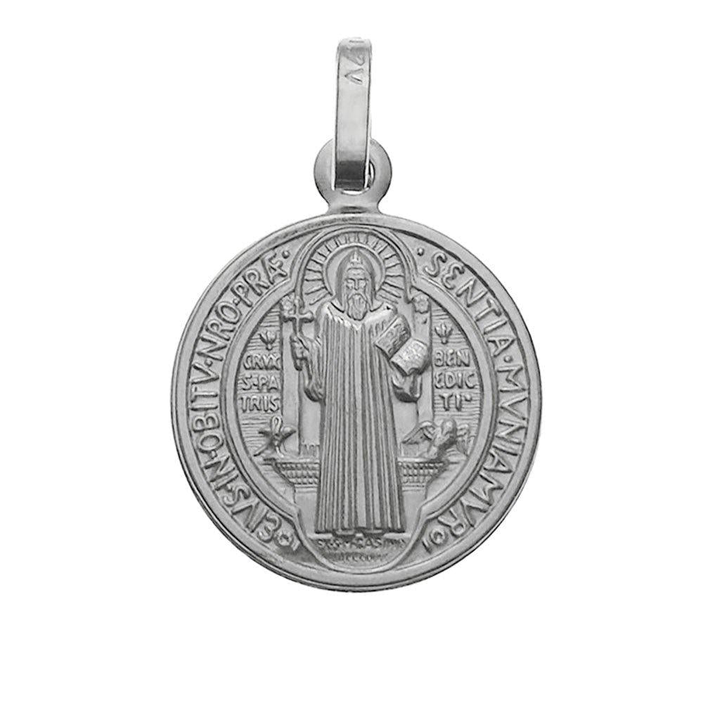 [Australia] - 925 Sterling Silver Saint Benedict Charm Pendant Made in Italy, 20mm Diameter 