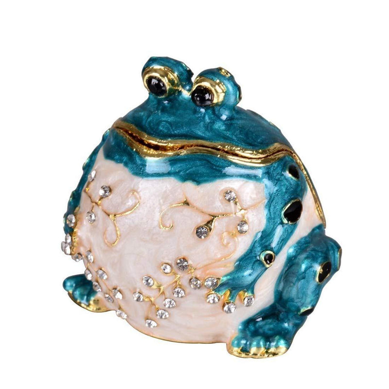 [Australia] - YUFENG Frog Figurines Trinket Box Hand-Pinted Keepsake Box Ring Jewelry Storage Holder Figurine Collectible 