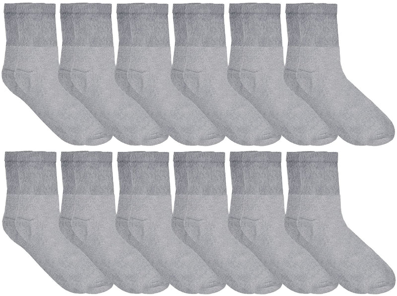 [Australia] - Yacht & Smith 12 Pairs Value Pack of Men and Women Diabetic Nephropathy and Edema Ankle, Ring Spun Cotton Socks Gray 9-11 