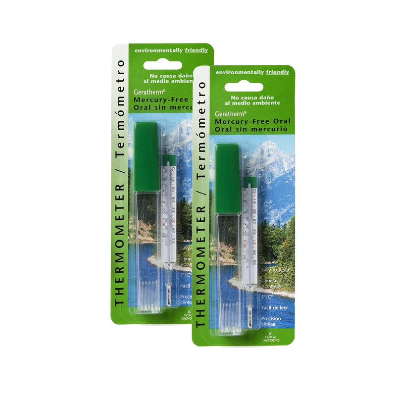 [Australia] - Geratherm Mercury Free Oral Glass Thermometer, Pack of 2 