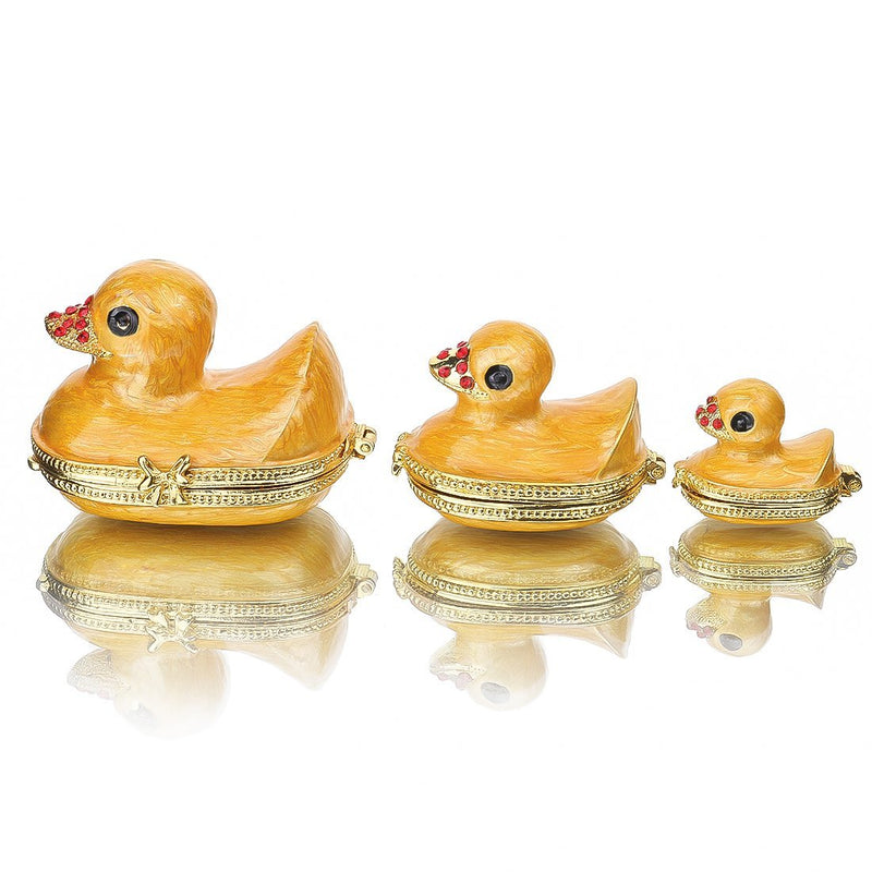 [Australia] - Family Duck Trinket Box Easter Day Gifts for Her for Him Birthday Gifts for Women Fine Pewter Boxes Jeweled Small Box with Crystal Decor Jewelry Holder Organizer Trinket Boxes Hinged (duck) 