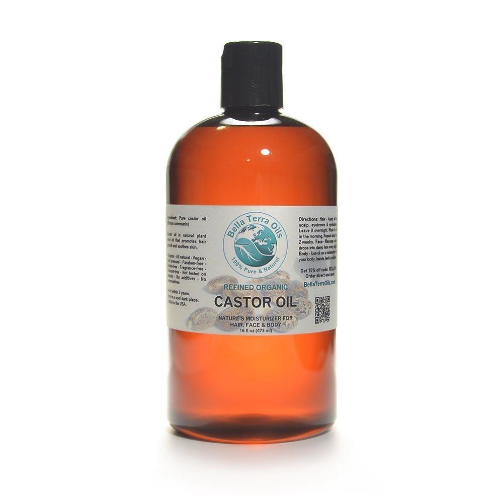 [Australia] - Castor Oil 16 oz 100% Pure Cold-pressed Refined Organic - Bella Terra Oils 