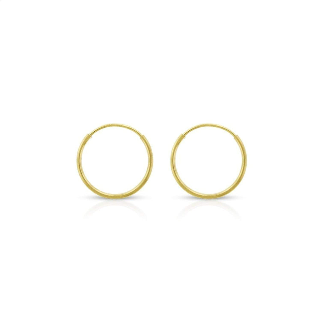 [Australia] - 14k Solid Gold Endless Hoop Earrings Sizes 10mm - 20mm and 3-Pair Sets, 14k Gold Thin Hoop Earrings, Cartilage Earrings, Helix Earring, Nose Hoop, Tragus Earring, 100% Real 14k Gold 