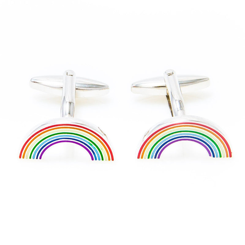 [Australia] - MRCUFF Rainbow Pair Cufflinks in a Presentation Gift Box & Polishing Cloth 