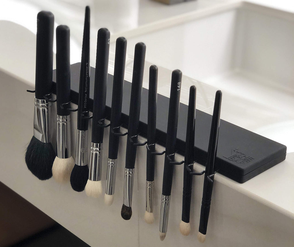 [Australia] - Makeup Brush Drying Rack - The Brush Bar - Makeup Brush Organizer - Portable Makeup Brush Holder - Makeup Brush Holders for Vanity - Space-Saving Makeup Brush Holder Organizer - Dries Brushes Quickly 