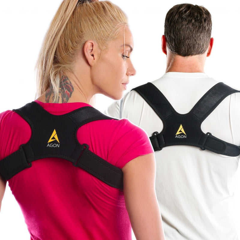 [Australia] - Agon® Posture Corrector Clavicle Brace Support Strap, Posture Brace Medical Device to Improve Bad Posture, Thoracic Kyphosis, Shoulder Alignment Upper Back Pain Relief for Men and Women S/M 