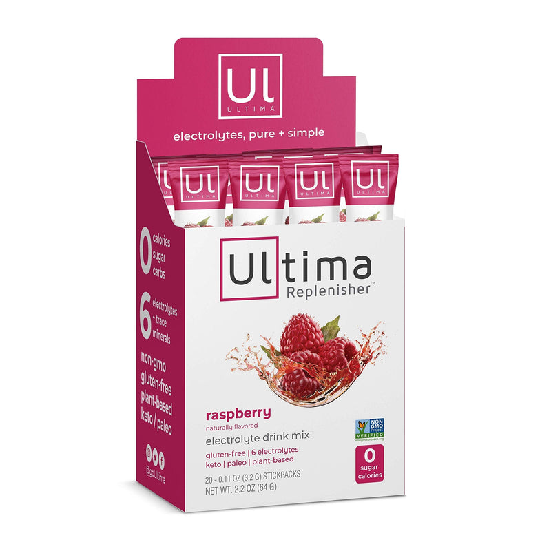 [Australia] - Ultima Replenisher Electrolyte Hydration Drink Mix Raspberry Flavor (20 Serving Stickpacks) 