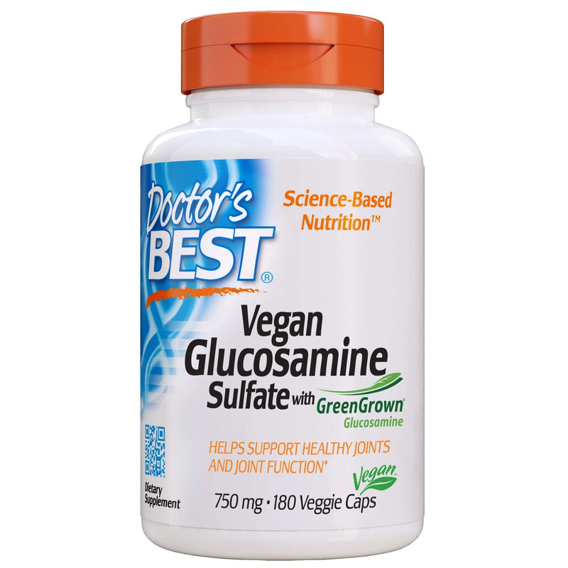 [Australia] - Doctor's Best Vegan Glucosamine Sulfate, Joint Support, Non-GMO, Vegan, Gluten Free, Soy Free, 750 mg 180 Veggie Caps 