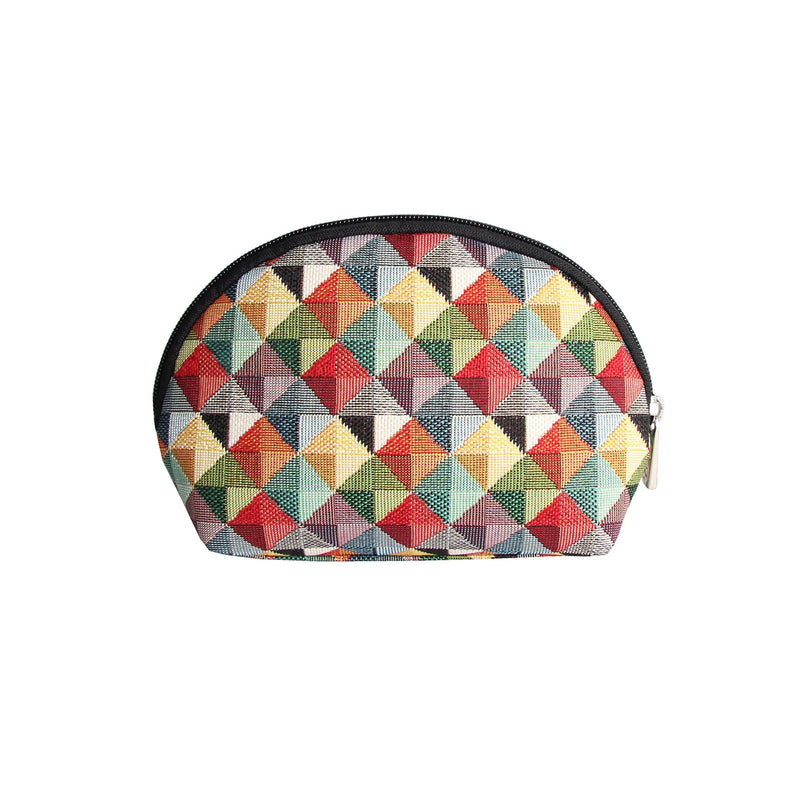 [Australia] - Signare Tapestry cosmetic bag makeup bag for Women with Colourful Geometric Design (COSM-MTRI) 