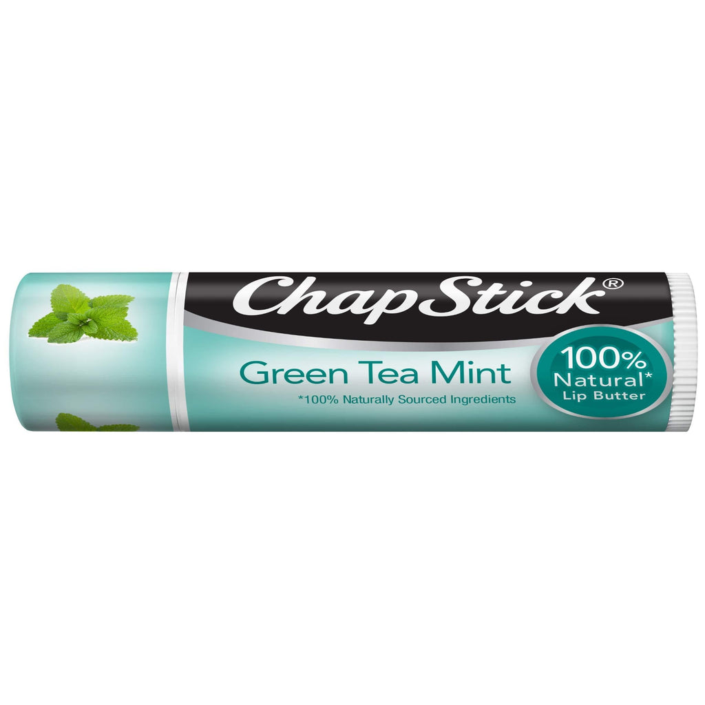 [Australia] - ChapStick 100% Natural Lip Butter (Green Tea Mint, 0.15 Ounce) Flavored Lip Balm Tube, 8-Hour Moisture 