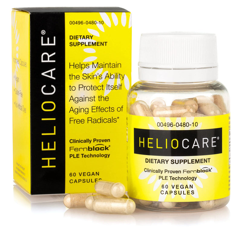 [Australia] - Heliocare Skin Care Dietary Supplement: 240mg Polypodium Leucotomos Extract Pills - Antioxidant Rich Formula with Fernblock and PLE Technology - 60 Veggie Capsules 