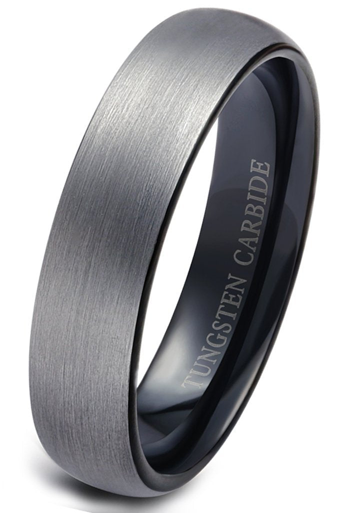 [Australia] - Tungary Tungsten Rings for Men Wedding Engagement Band Brushed Black 6mm Size 6-14 6.5 