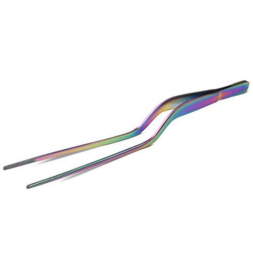 [Australia] - JB Prince Oil Slick Offset Fine Tip Tweezer 7.8 inches 