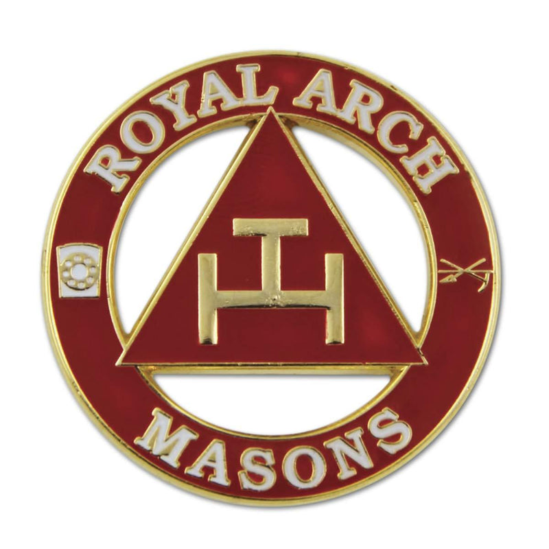 [Australia] - Royal Arch Masons Round Masonic Lapel Pin - [Red & Gold][1 1/4'' Diameter] 