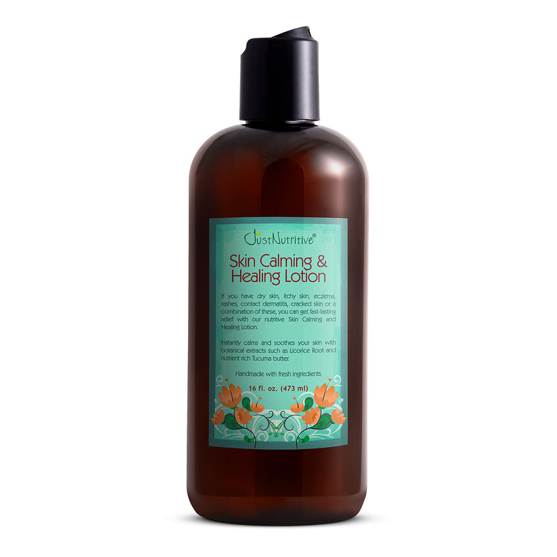 [Australia] - Skin Calming & Healing Lotion | Organic Moisturizer for Treatment of Dry, Cracked or Irritated and Itchy Skin | Eczema Lotion Provides Long-lasting Relief | Just Nutritive | 16 Oz 