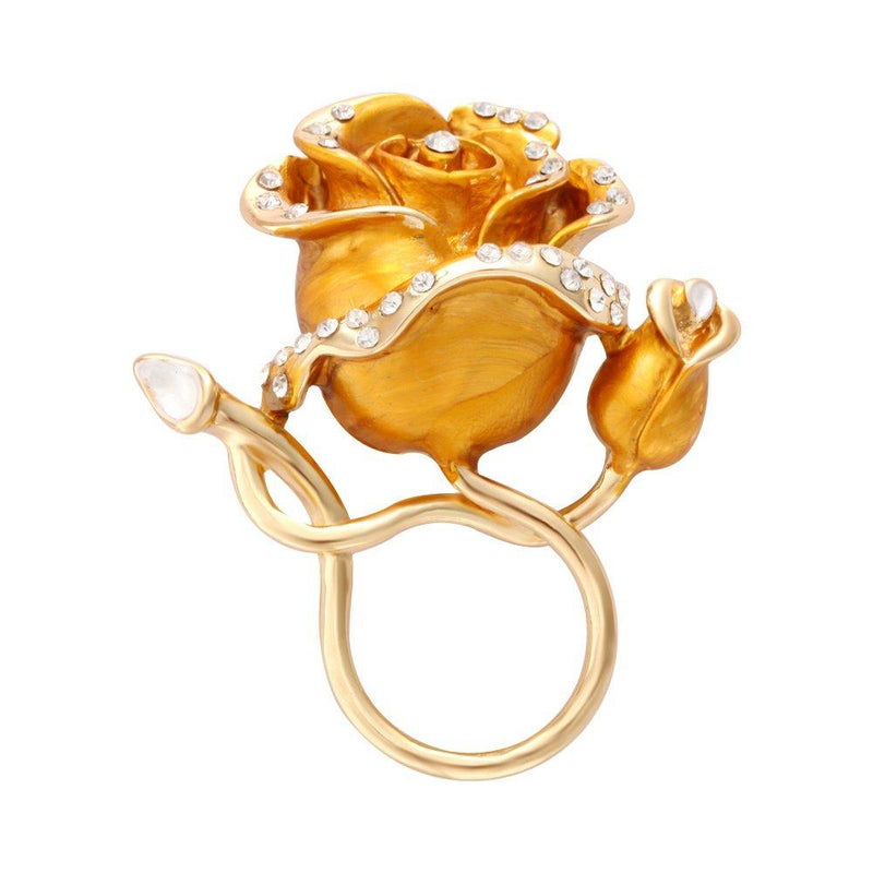 [Australia] - MANZHEN Luxury Gold Plated Enamel Rose Flower Magnetic Eyeglass Holder Clip Brooch Jewelry for Shirt 1 
