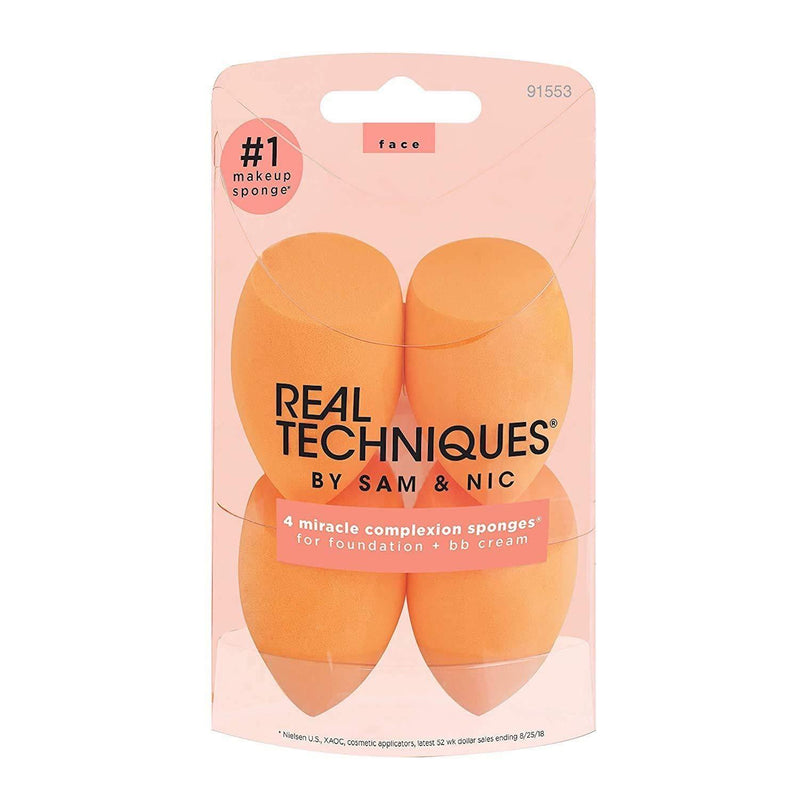 [Australia] - Real Techniques Miracle Complexion Beauty Sponge Makeup Blender, Set of 4 4 Miracle Complexion Sponges 