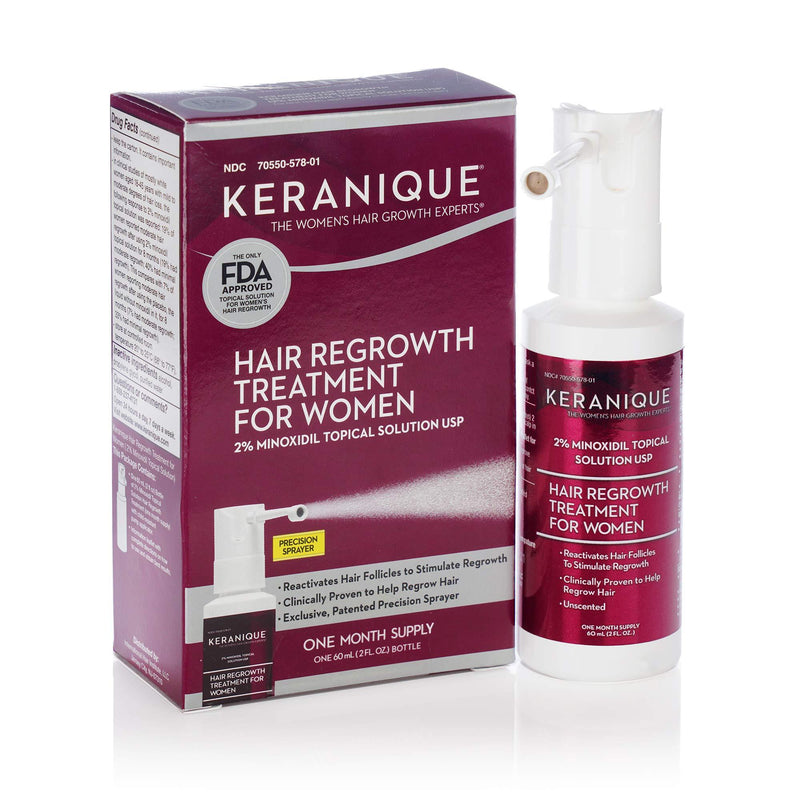 [Australia] - Keranique Hair Regrowth Treatment Extended Nozzle Sprayer - 2% Minoxidil, 30 Day Supply - Regrow Thicker-Looking Hair, Helps Revitalize Hair Follicles, 2 Fl Oz (Pack of 1) 2 Fl Oz (Pack of 1) 