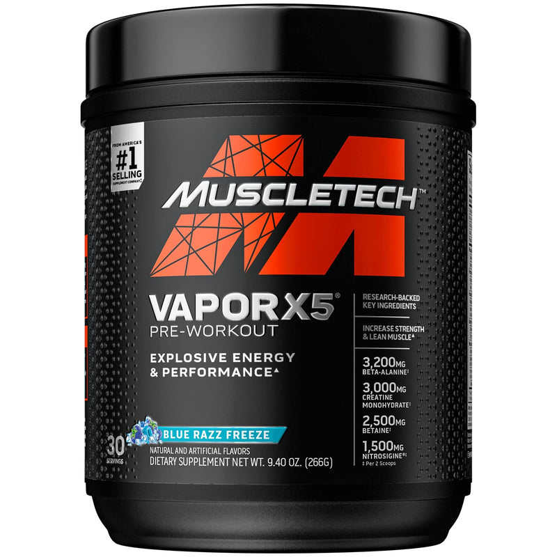 [Australia] - Pre Workout Powder | MuscleTech Vapor X5 | Pre Workout Powder for Men & Women | PreWorkout Energy Powder Drink Mix | Sports Nutrition Pre-Workout Products | Blue Raspberry (30 Servings)-Package Varies Blue Raspberry Fusion 30 Servings (Pack of 1) 