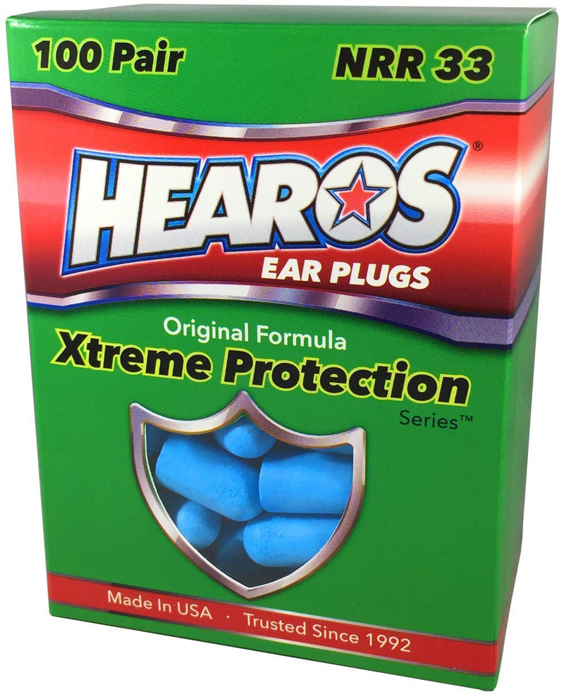 [Australia] - HEAROS Xtreme Foam Earplugs, 33dB NRR Ear Plugs, 100 Pairs, Foam Ear Plugs Noise Reduction & Hearing Protection 