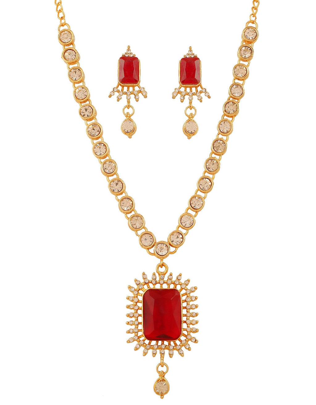 [Australia] - Touchstone Hollywood Glamour Gold Tone red White Wedding Evening wear Grand Jewelry Necklace for Women 