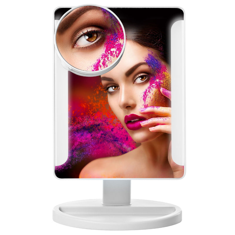 [Australia] - MacKleo LED Makeup Mirror - Smart Touch Portable and Adjustable Compact Travel Vanity Mirror - Natural Daylight Lighted Mirror with USB Cable 