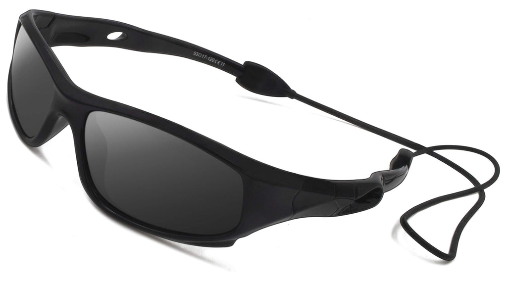 [Australia] - VATTER TR90 Unbreakable Polarized Sport Sunglasses For Kids Boys Girls Youth Black/Black As the pictures 