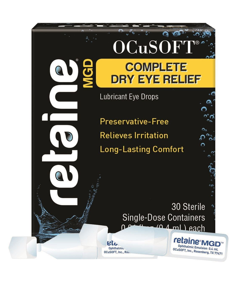 [Australia] - OCuSOFT Retaine MGD Complete Dry Eye Relief Lubricant Eye Drops Single-Dose Containers, 30 ea - 2pc 