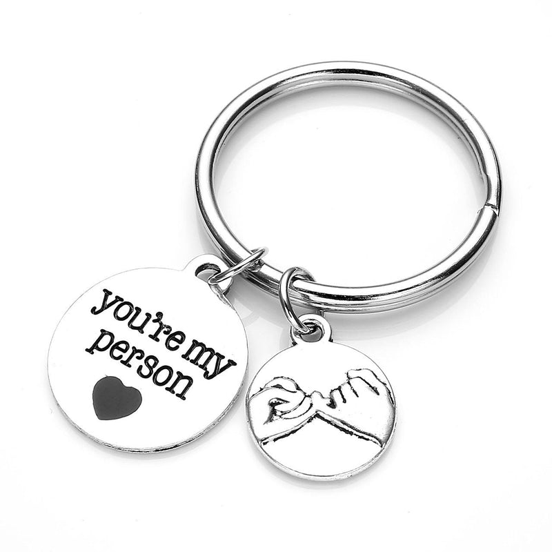 [Australia] - JOVIVI 2pcs You are My Person Pinky Promise Charm Pendant Keychain Jewelry Set - Valentines Day Best Friend Gift 1pc - You're My Person 