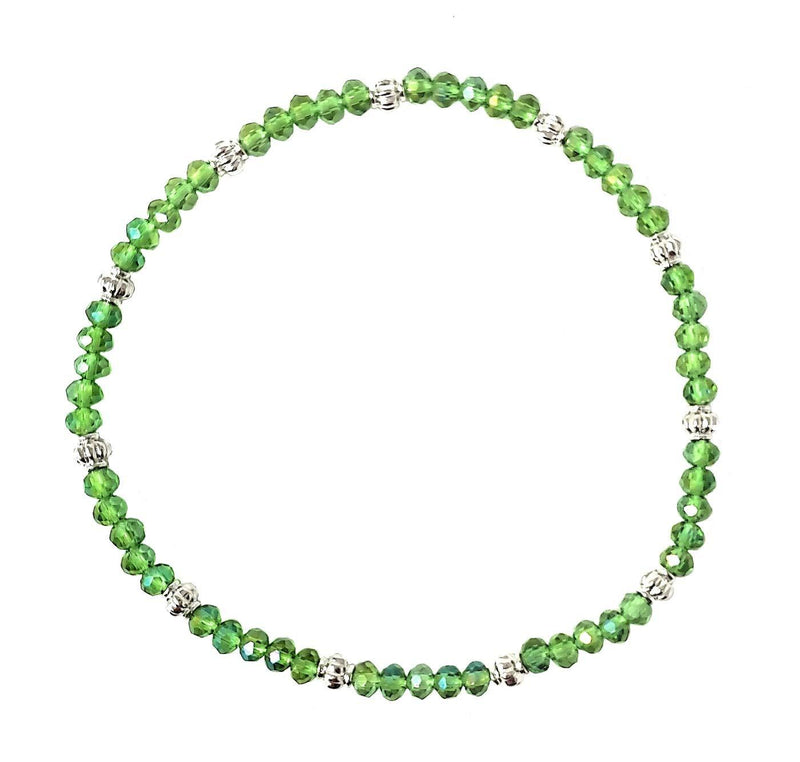 [Australia] - Stretch Bead Ankle Bracelet Anklet - Green Iridescent (A101) 