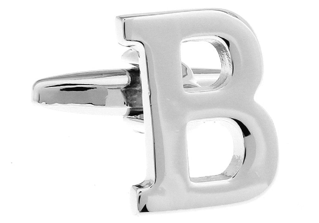 [Australia] - MRCUFF Letter A-Z Monogram Initial Cufflinks with a Presentation Gift Box & Polishing Cloth LETTER B 