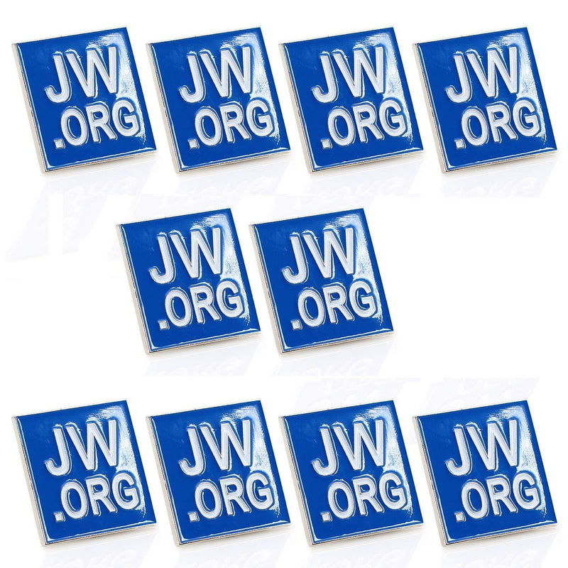 [Australia] - Jehovah Witness - Square Blue Lapel Pin - JW.org Neck Tie Hat Tack Clip Women or Men Suits-Silver Square-10 pcs 
