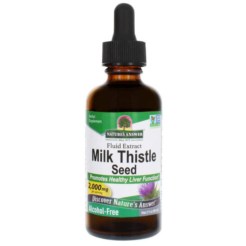 [Australia] - Nature's Answer Milk Thistle Extract | Promotes Healthy Liver Function | Cleanse and Detox Supplement | Non-GMO, Kosher Certified, Alcohol-Free& Gluten-Free (2 Fl Oz (Pack of 1)) 2 Fl Oz (Pack of 1) 