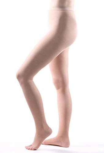 [Australia] - Allegro 15-20 Essential 14 Sheer Sheer Support Compression Pantyhose - Women's Compression Hose with Open Toe for Support 