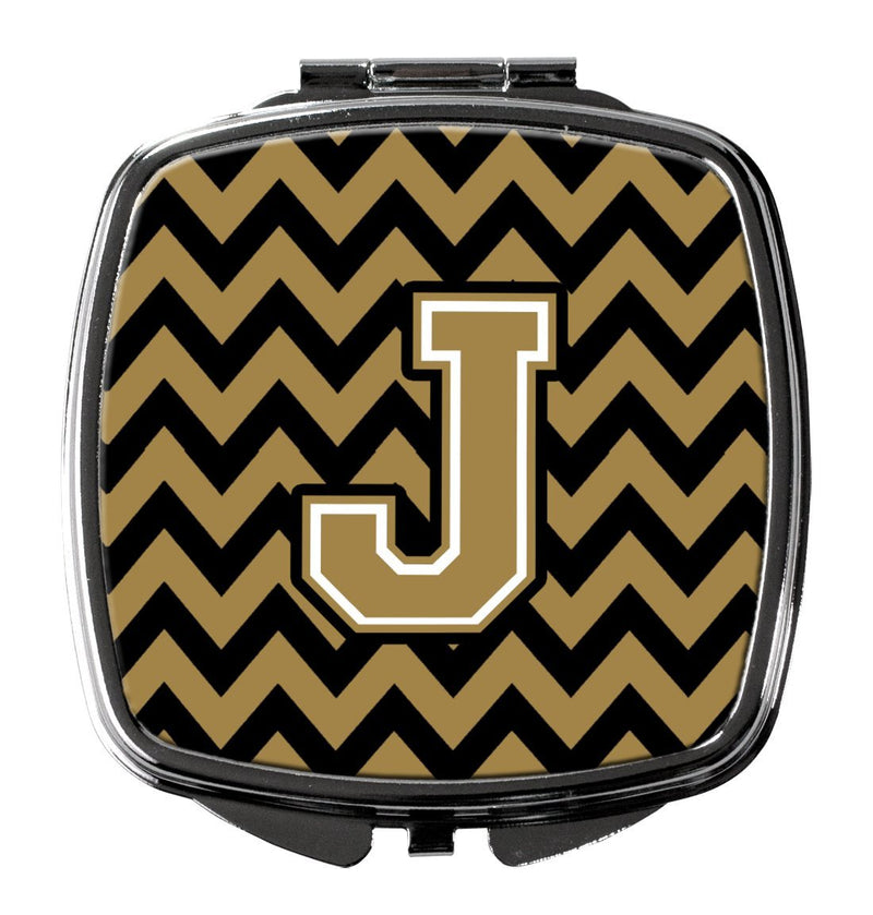 [Australia] - Caroline's Treasures Letter J Chevron Black and Gold Compact Travel Mirrors, Multicolor 