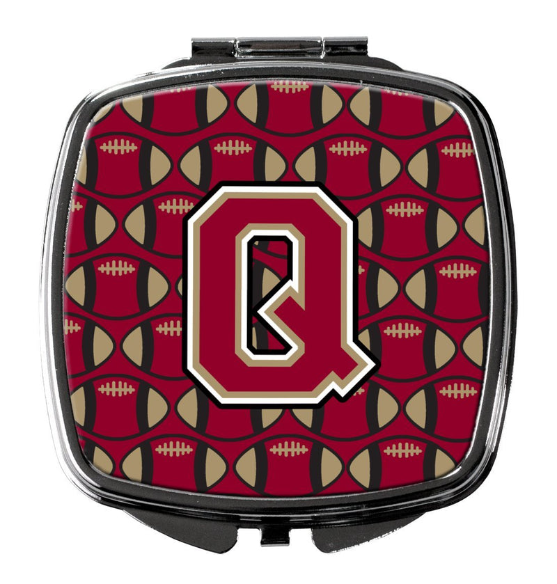 [Australia] - Caroline's Treasures CJ1078-QSCM Letter Q Football Garnet and Gold Compact Mirror, Multicolor 