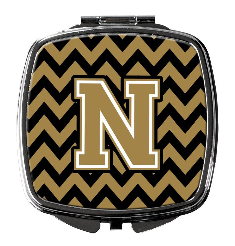 [Australia] - Caroline's Treasures Letter N Chevron Black and Gold Compact Travel Mirrors, Multicolor 