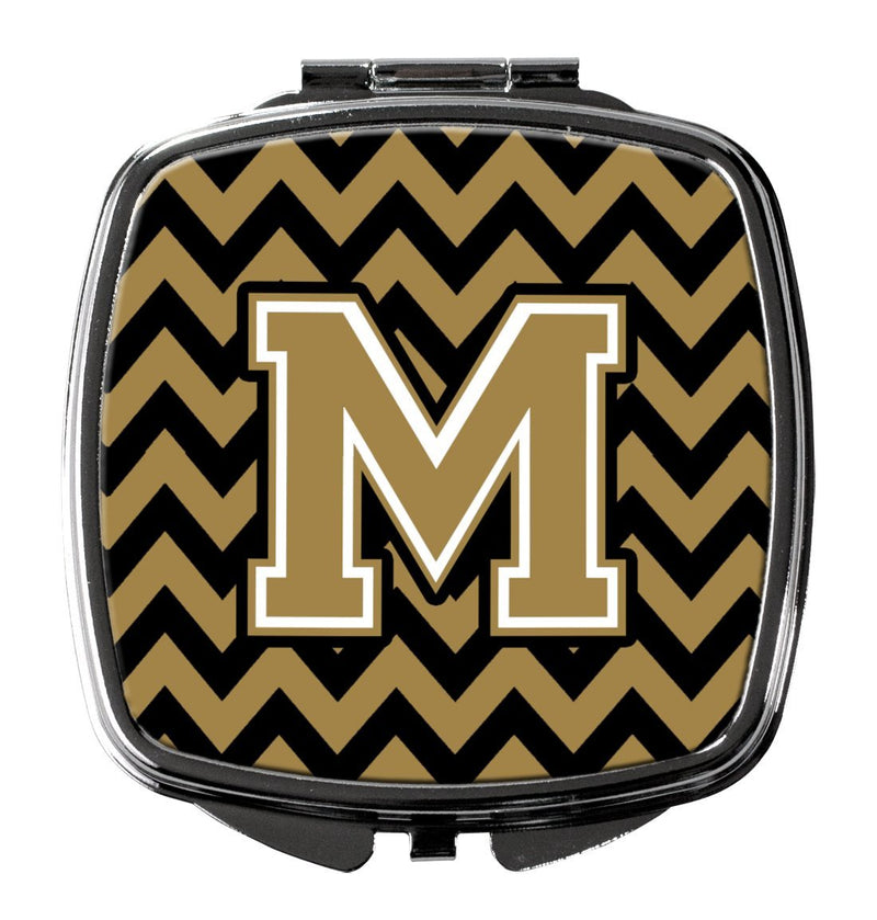 [Australia] - Caroline's Treasures Letter M Chevron Black and Gold Compact Travel Mirrors, Multicolor 