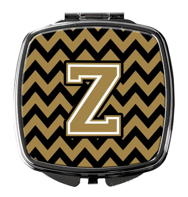 [Australia] - Caroline's Treasures Letter Z Chevron Black and Gold Compact Travel Mirrors, Multicolor 