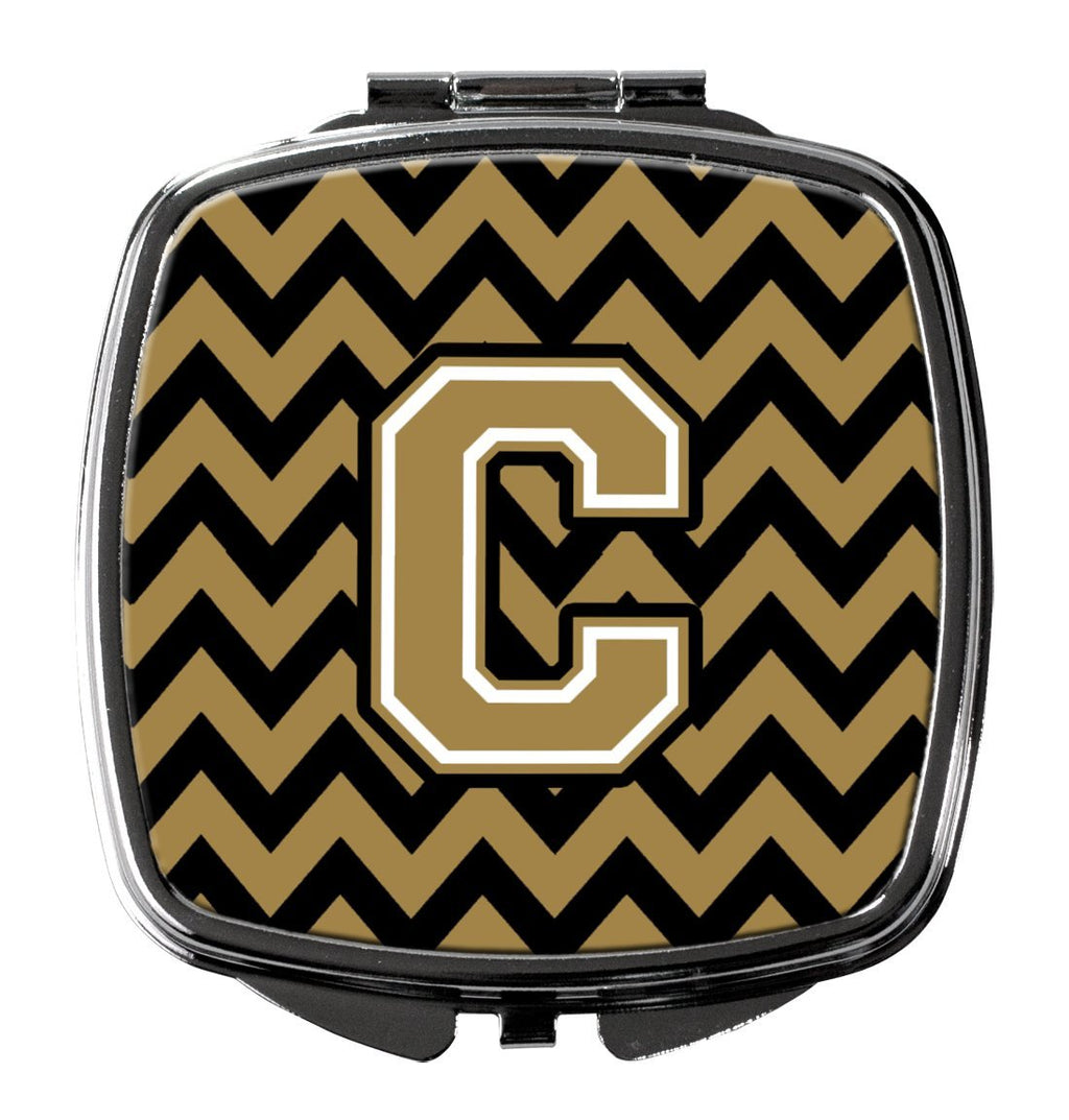 [Australia] - Caroline's Treasures Letter C Chevron Black and Gold Compact Travel Mirrors, Multicolor 