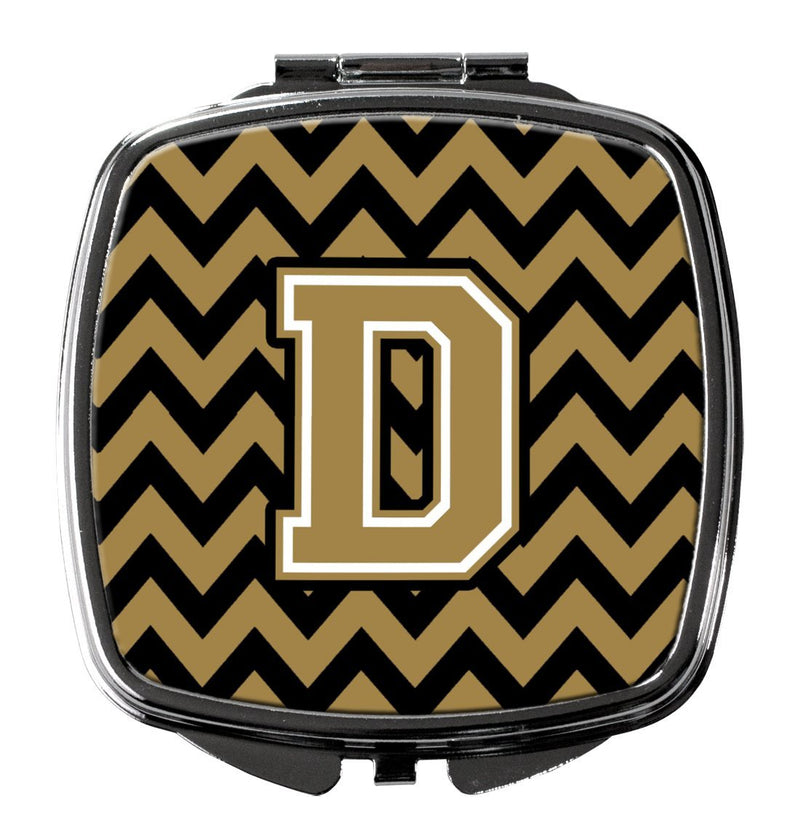 [Australia] - Caroline's Treasures Letter D Chevron Black and Gold Compact Travel Mirrors, Multicolor 