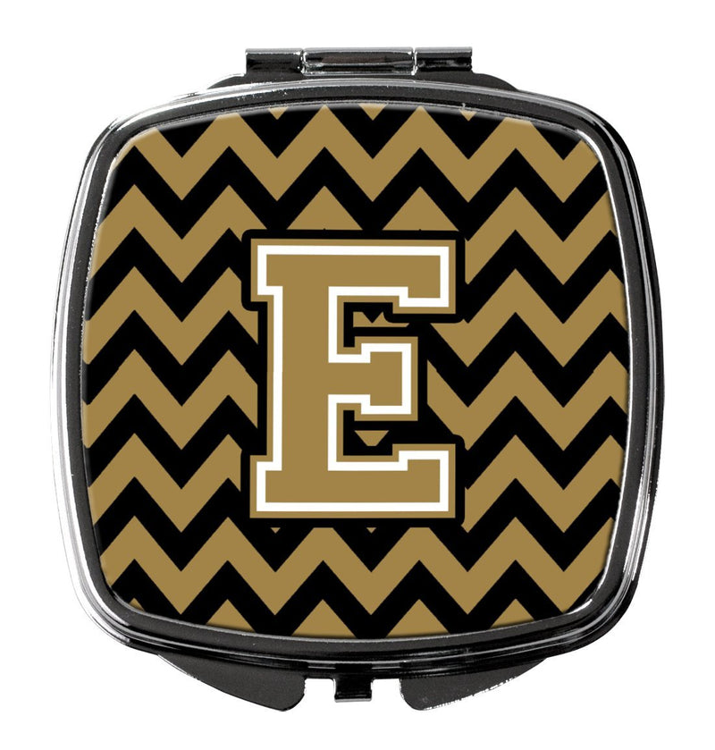 [Australia] - Caroline's Treasures Letter E Chevron Black and Gold Compact Travel Mirrors, Multicolor 