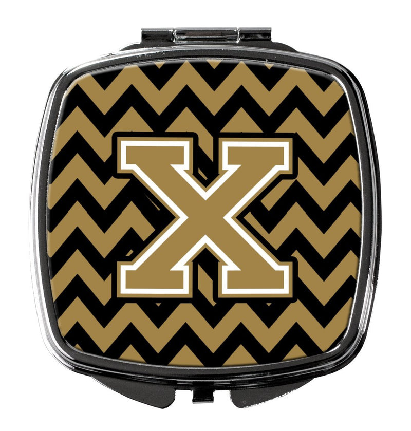[Australia] - Caroline's Treasures Letter X Chevron Black and Gold Compact Travel Mirrors, Multicolor 