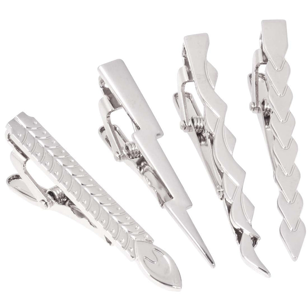 [Australia] - b.m.c Bundle Monster 4 pc Stainless Steel Lightning Warrior Tie Bar Clip Mixed Set Bright Silver 