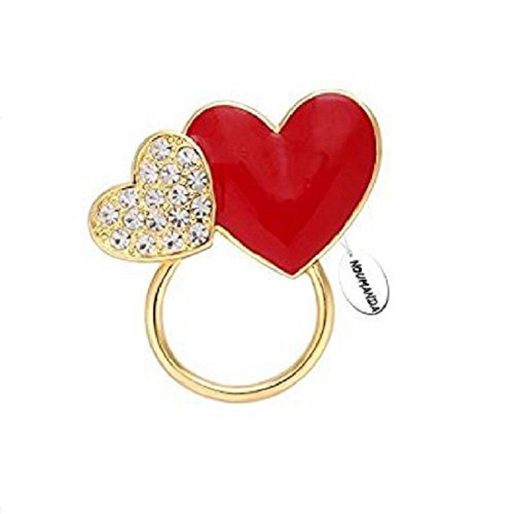 [Australia] - NOUMANDA Crystals Charm Heart-shaped Eyeglasses Holder &Brooch Pin (gold) 